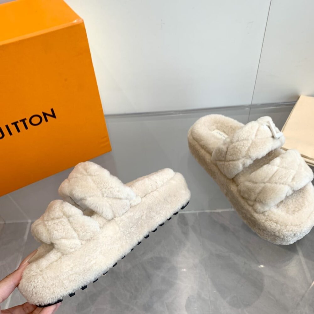 LOUIS VUITTON LV SUNSET PLATFORM COMFORT MULE SHEARLING NATURAL 1ACTVF - Image 2