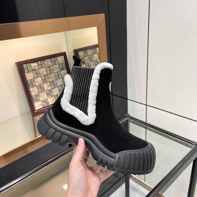 LOUIS VUITTON RUBY FLAT BOOTS SUEDE BLACK 1AC7AC - Image 6