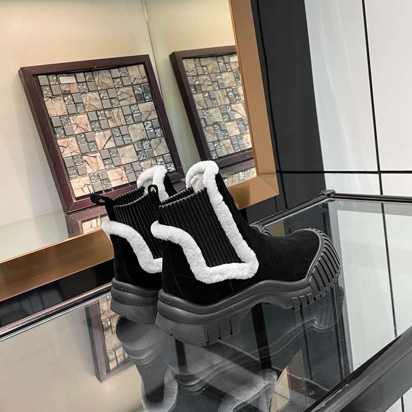 LOUIS VUITTON RUBY FLAT BOOTS SUEDE BLACK 1AC7AC - Image 3