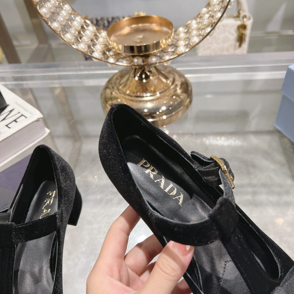 PRADA VELVET PUMPS BLACK 1I818N 068 F0002 F 035 - Image 7