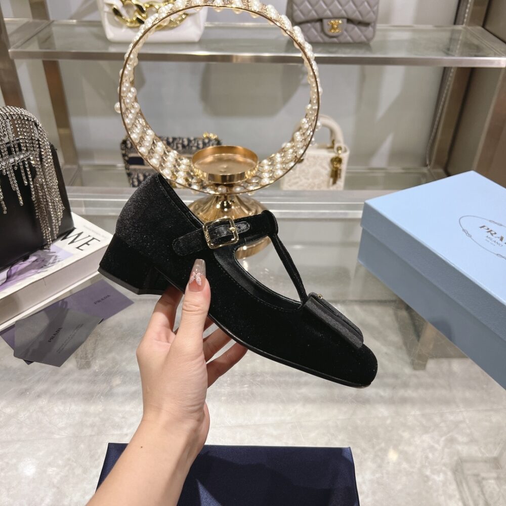 PRADA VELVET PUMPS BLACK 1I818N 068 F0002 F 035 - Image 6