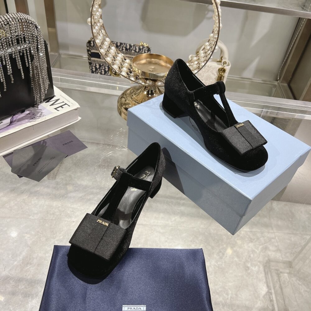 PRADA VELVET PUMPS BLACK 1I818N 068 F0002 F 035 - Image 5