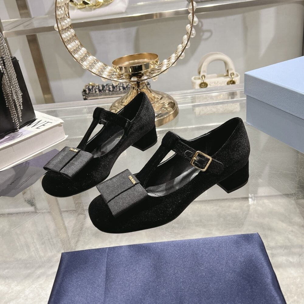 PRADA VELVET PUMPS BLACK 1I818N 068 F0002 F 035 - Image 3