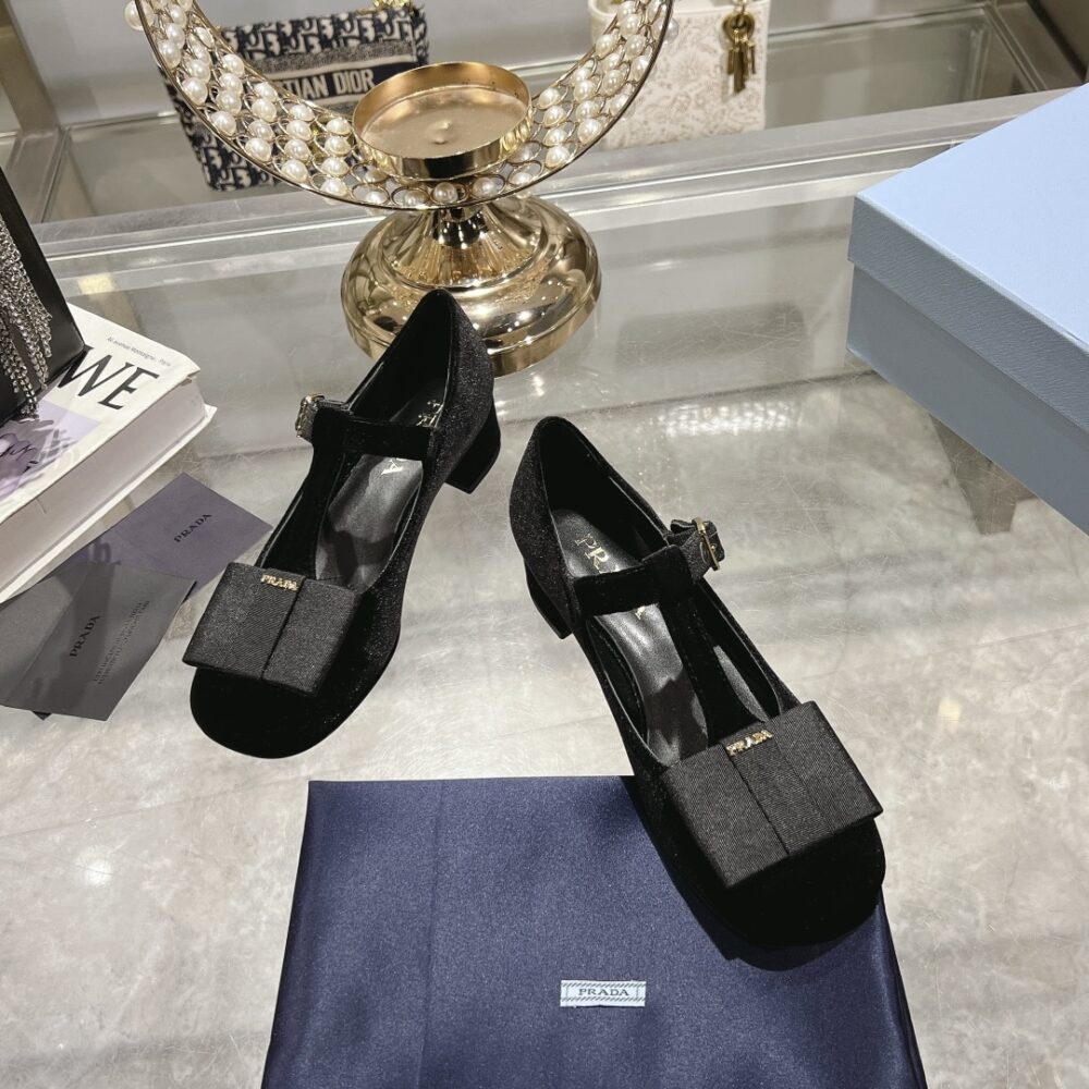 PRADA VELVET PUMPS BLACK 1I818N 068 F0002 F 035 - Image 2