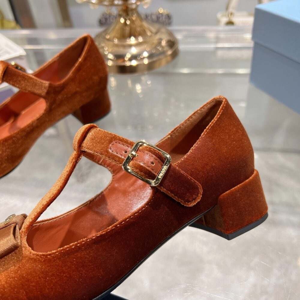 PRADA VELVET MARY PUMPS GINGER - Image 7