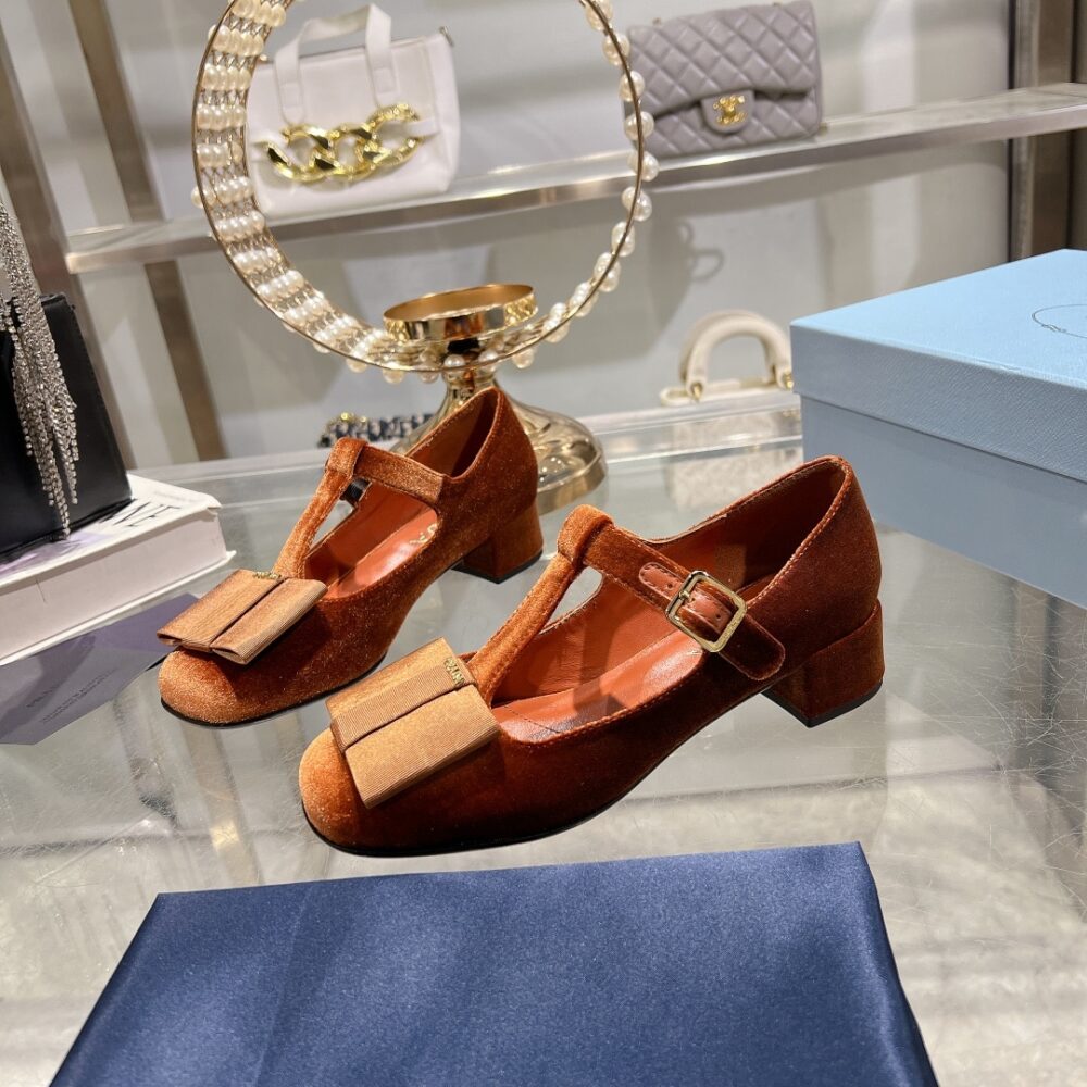 PRADA VELVET MARY PUMPS GINGER - Image 2