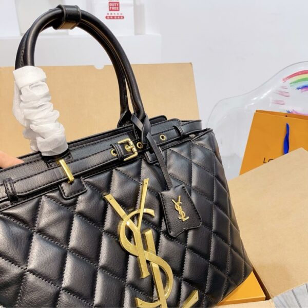 SAINT LAURENT LEATHER LEATHER HANDBAG BLACK 33CM - Image 7