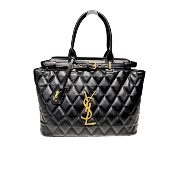 SAINT LAURENT LEATHER LEATHER HANDBAG BLACK 33CM