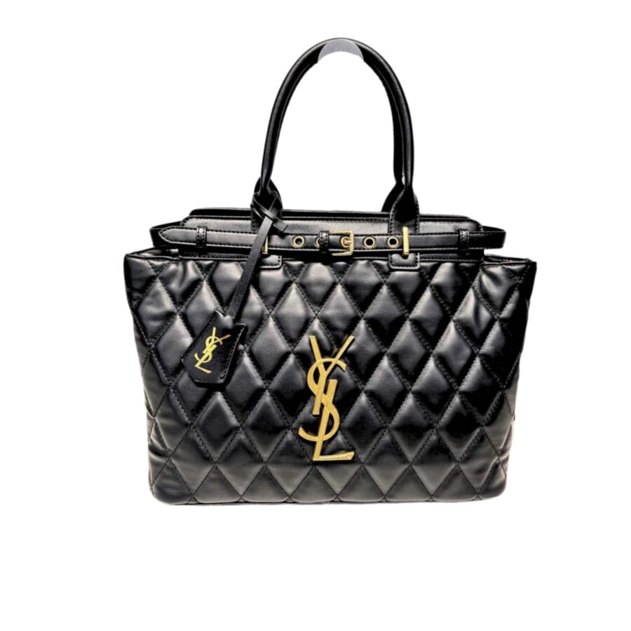 SAINT LAURENT LEATHER LEATHER HANDBAG BLACK 33CM