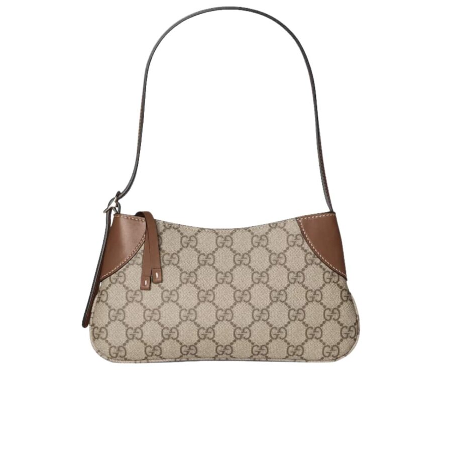 GUCCI GG EMBLEM SUPER MINI SHOULDER BAG BEIGE AND BROWN 24CM 820696 FAD6L 9758
