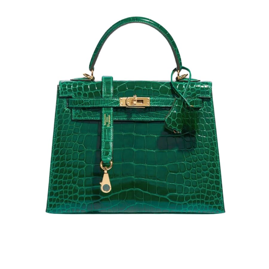 HERMÈS KELLY 25 ALLIGATOR VERT EMERALD 25CM