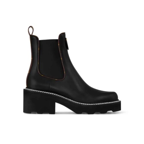 Louis Vuitton Lv Beaubourg Ankle Boots Smooth Leather Black 1A8949