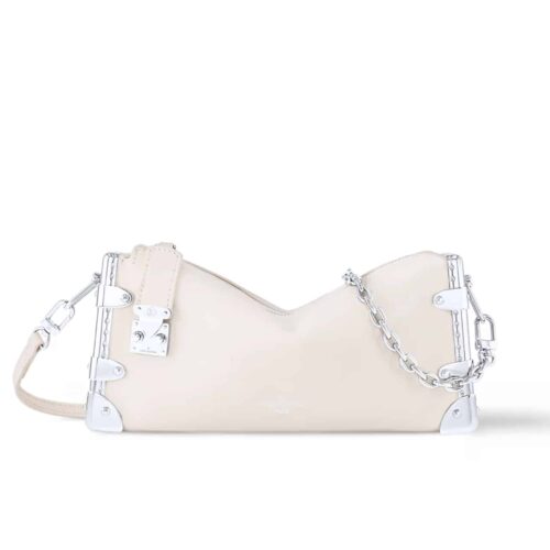 Louis Vuitton Slim Trunk Bag Leather White 23Cm