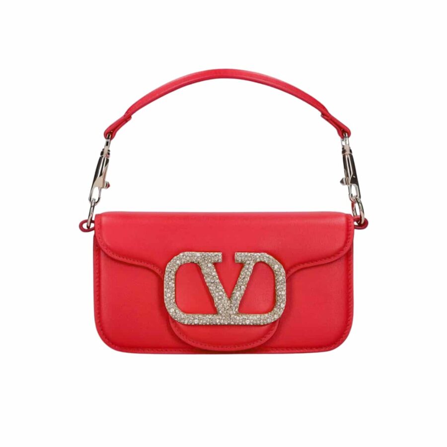 VALENTINO LOCÒ SMALL SHOULDER BAG IN RED