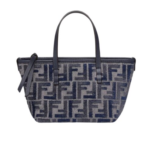 Fendi Roll Mini Ff Chenille Bag Dark Blue 16Cm 8Bs096Asu1F1Pqk