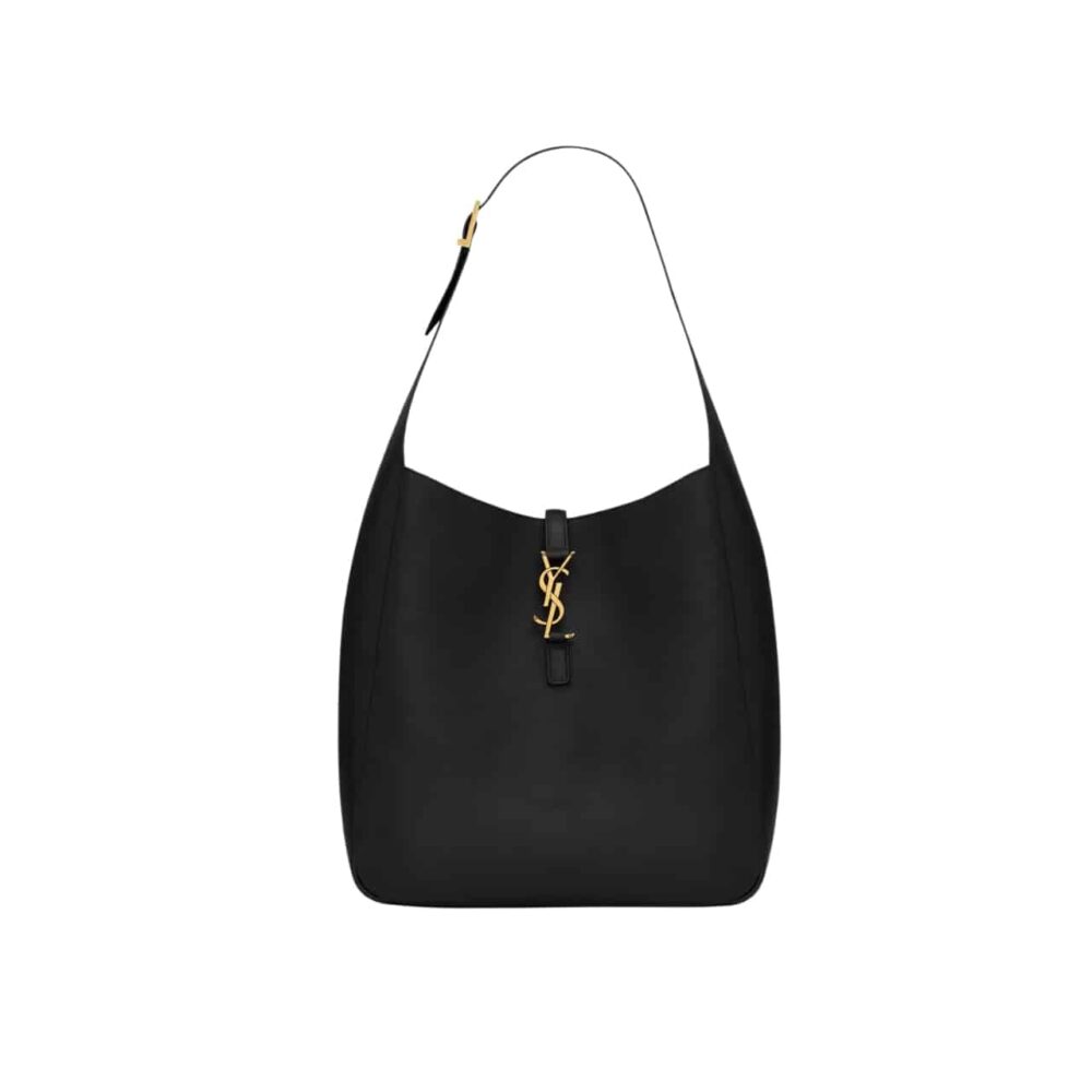 SAINT LAURENT LE 5 À 7 SUPPLE LARGE IN GRAINED LEATHER BLACK 31CM 753837AAAUQ1000