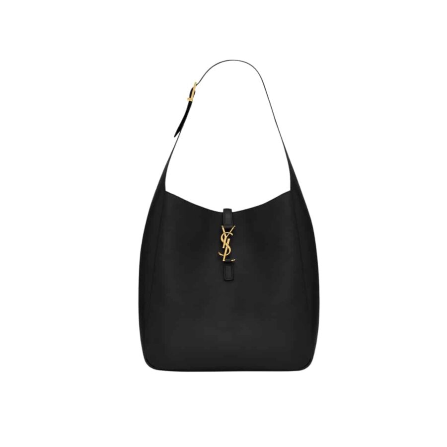 SAINT LAURENT LE 5 À 7 SUPPLE LARGE IN GRAINED LEATHER BLACK 31CM 753837AAAUQ1000