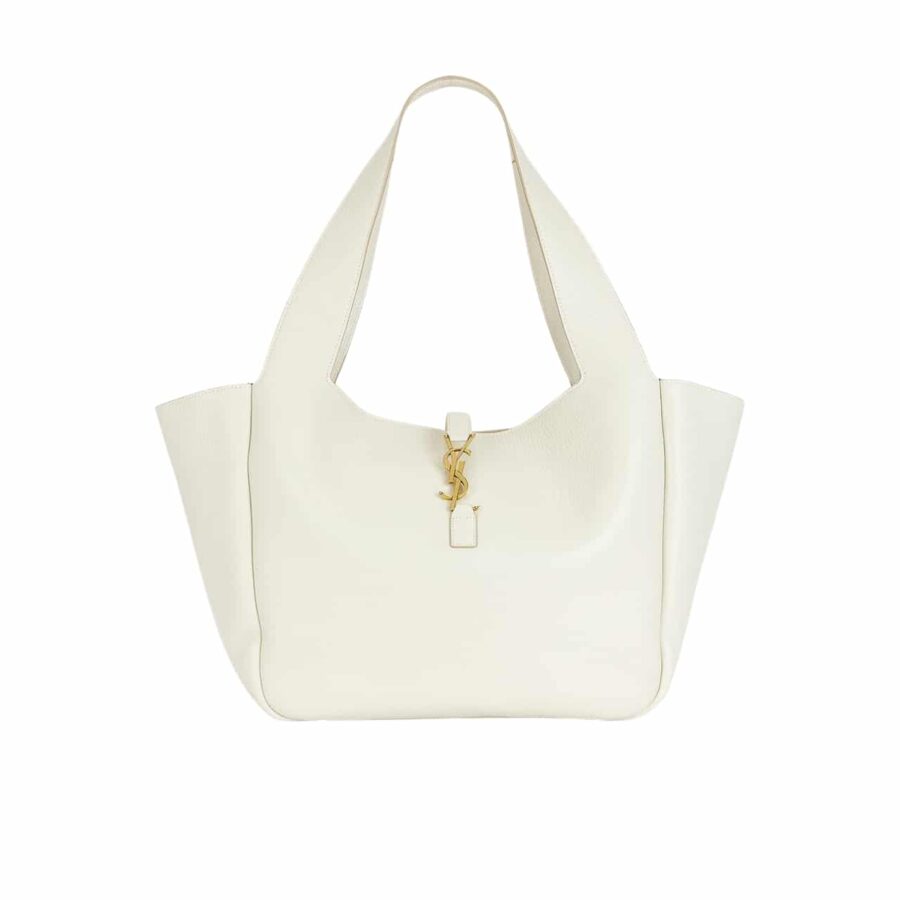 SAINT LAURENT LE 5 À 7 BEA IN GRAINED LEATHER WHITE 50CM 763435AADDG