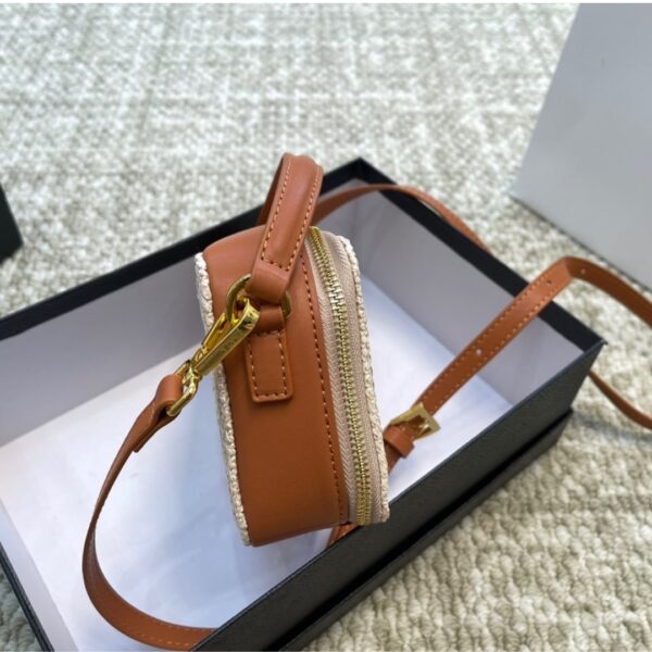 PRADA CROCHET AND LEATHE POUCH BAG NATURAL 18CM 1NR025 2CYC F0018 - Image 5