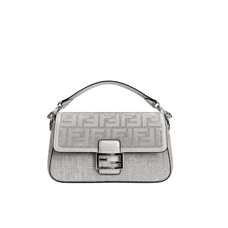Fendi Baguette Silver Crystal Trim 25Cm