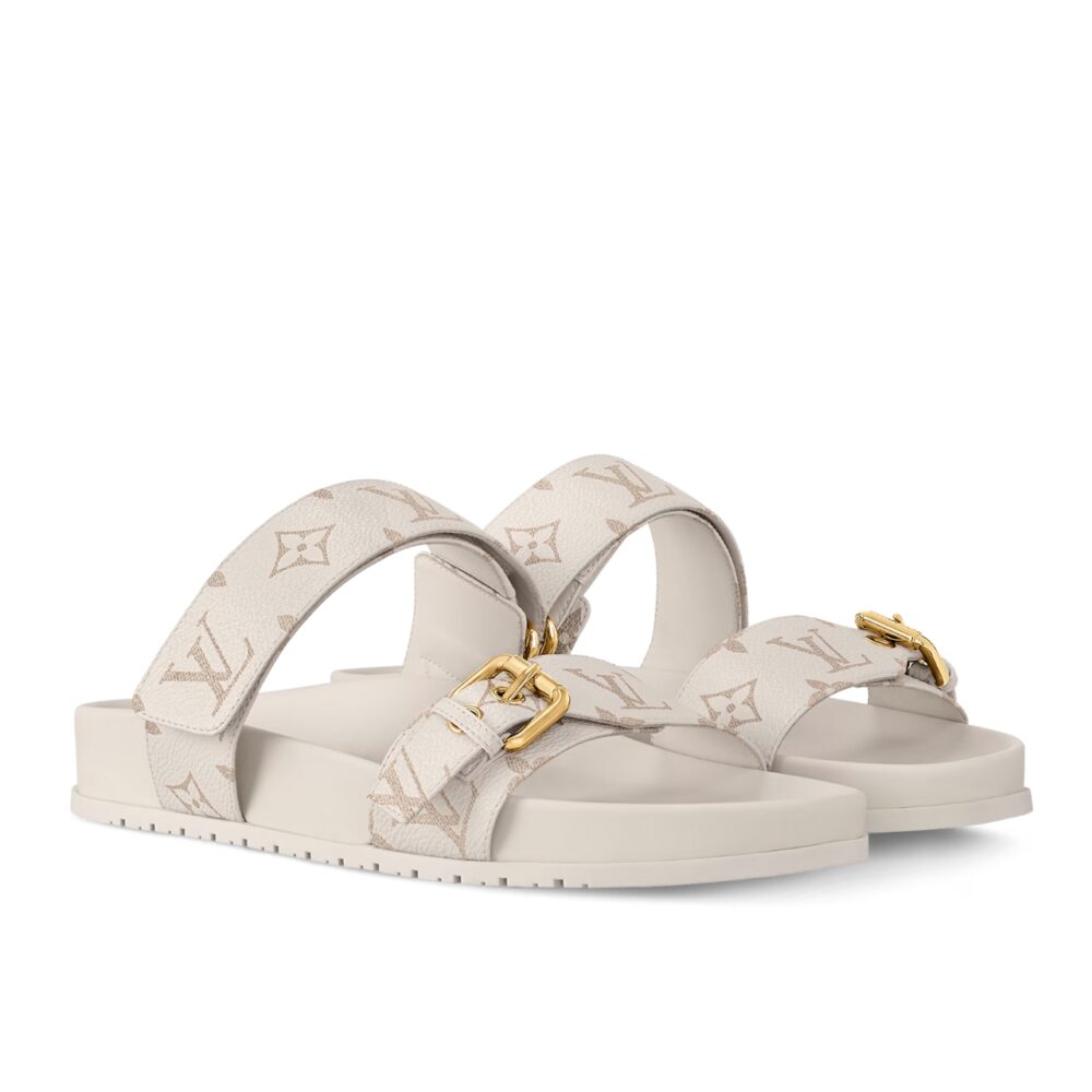 LOUIS VUITTON BOM DIA FLAT COMFORT MULE DUNE BEIGE 1AHMT7