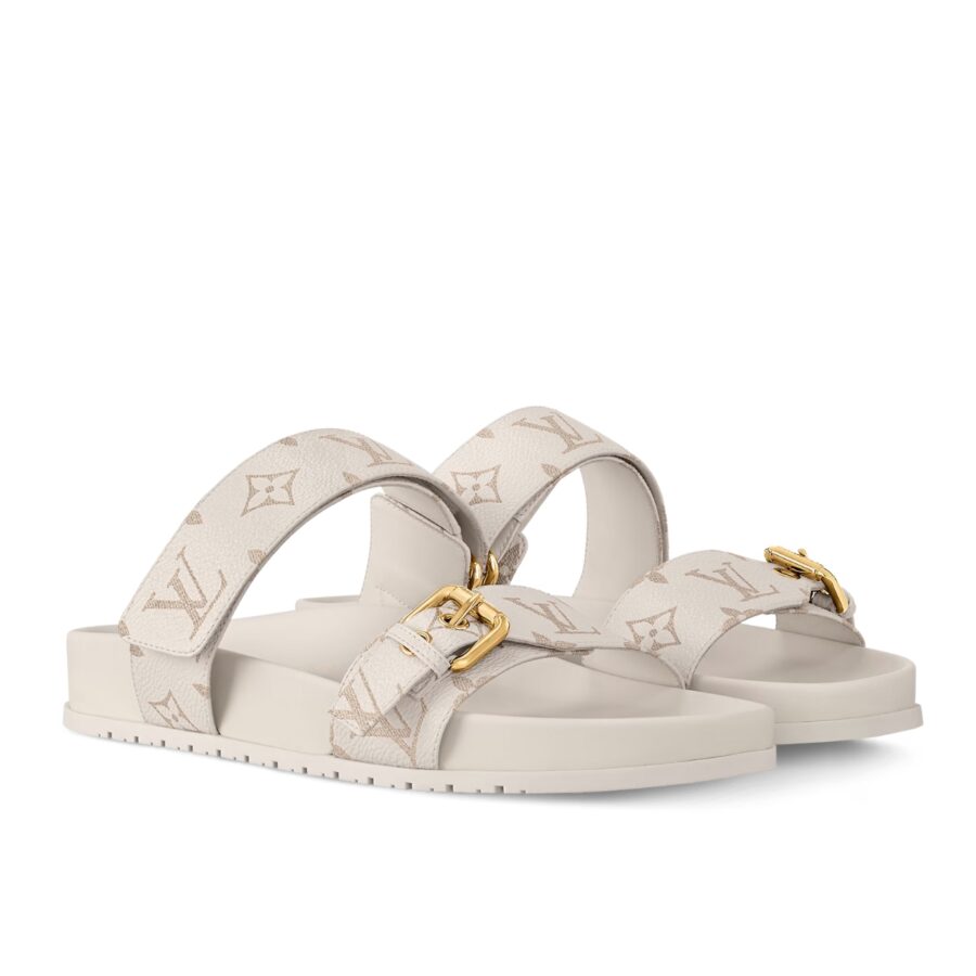 LOUIS VUITTON BOM DIA FLAT COMFORT MULE DUNE BEIGE 1AHMT7