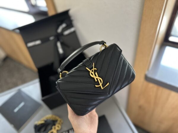 SAINT LAURENT COLLEGE MINI CHAIN BAG BLACK 18CM 779430DZH071000 - Image 5