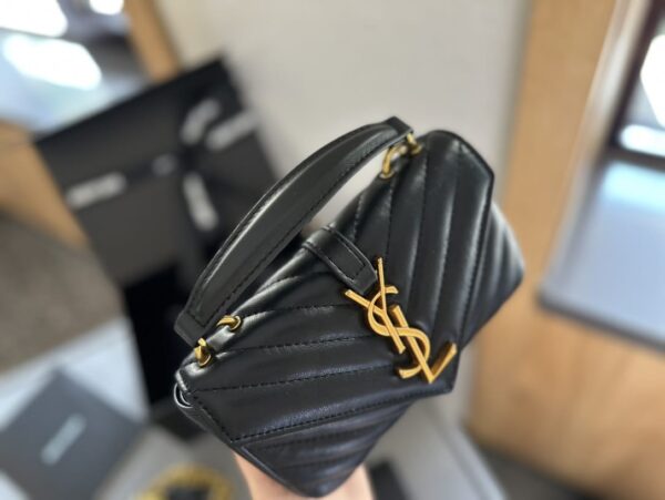 SAINT LAURENT COLLEGE MINI CHAIN BAG BLACK 18CM 779430DZH071000 - Image 3