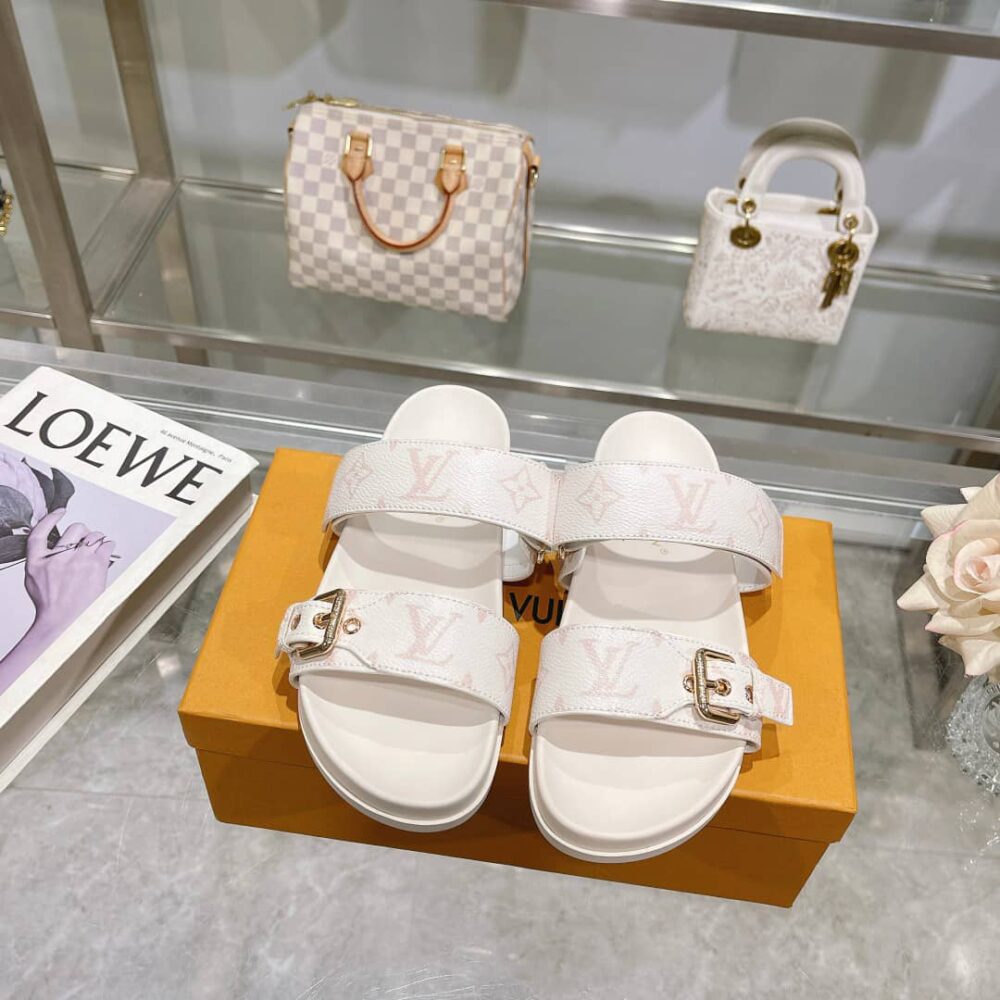 LOUIS VUITTON BOM DIA FLAT COMFORT MULE DUNE BEIGE 1AHMT7 - Image 2