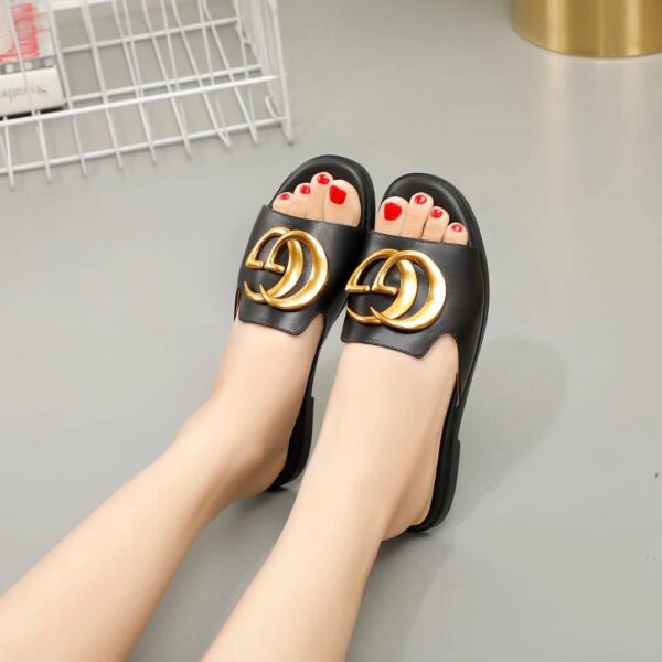 GUCCI PRINCETOWN GG SLIPPERS LEATHER BLACK - Image 8