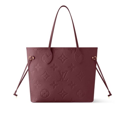Louis Vuitton Neverfull MM Monogram Empreinte Wine Red 31Cm M25855