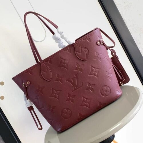 Alternative view of Louis Vuitton Neverfull MM Monogram Empreinte Wine Red 31Cm M25855