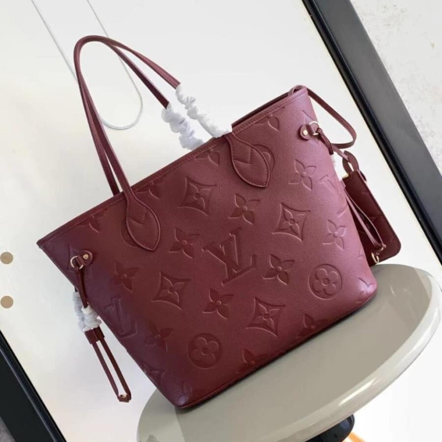 Alternative view of Louis Vuitton Neverfull MM Monogram Empreinte Wine Red 31Cm M25855