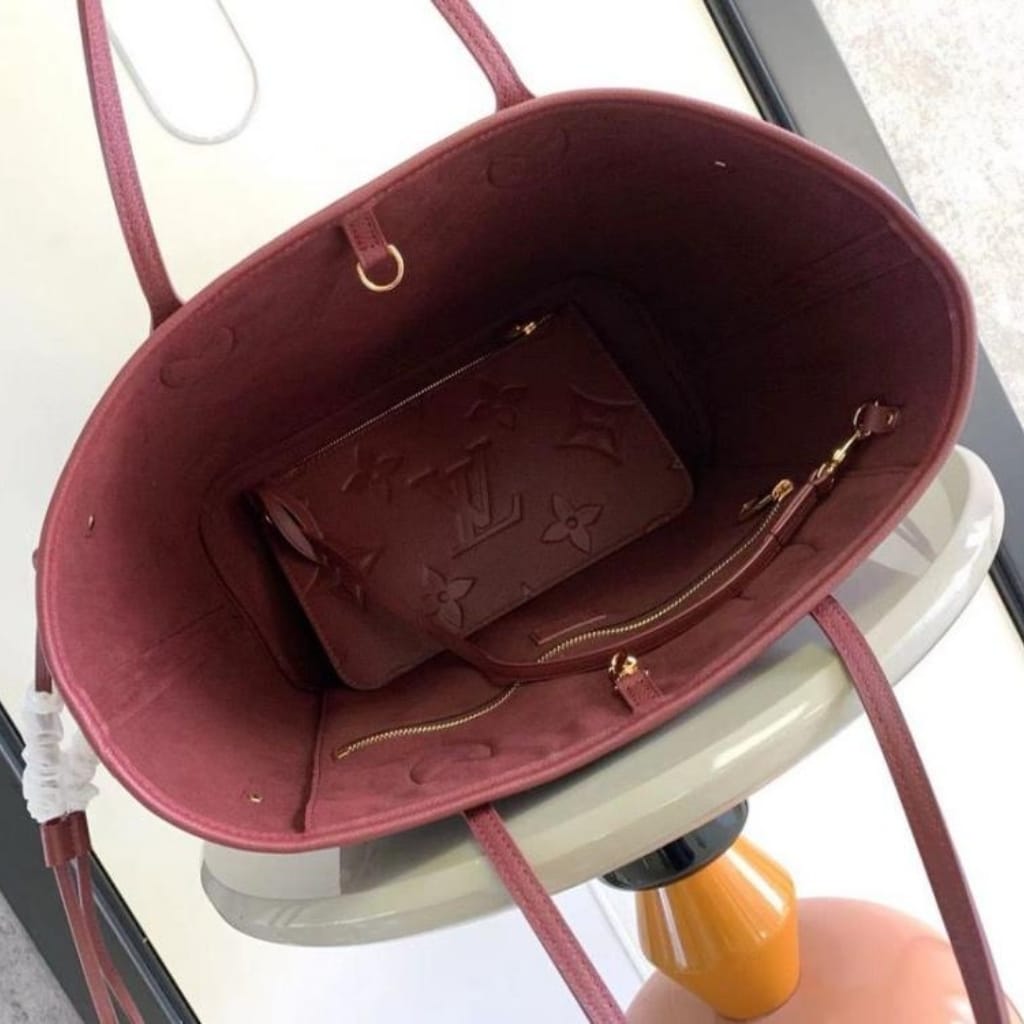 Louis Vuitton Neverfull MM Monogram Empreinte Wine Red 31Cm M25855 - Image 5