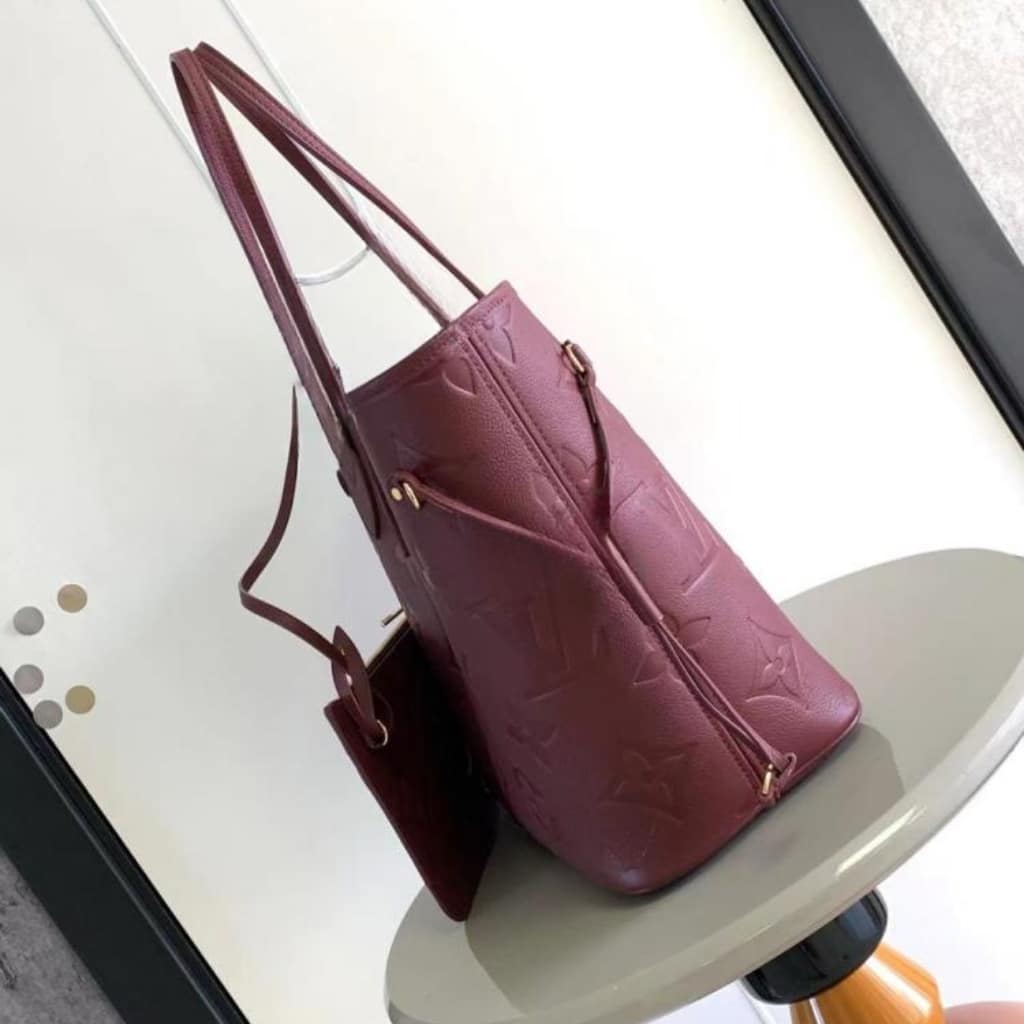 Louis Vuitton Neverfull MM Monogram Empreinte Wine Red 31Cm M25855 - Image 3