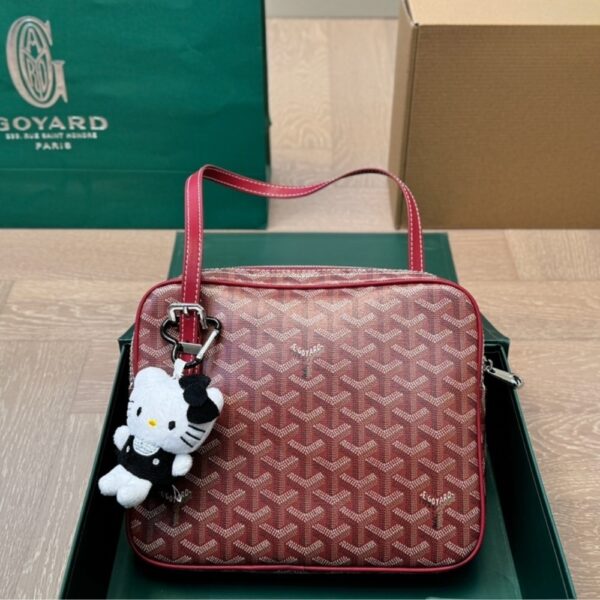 GOYARD YONA BAG COATED CANVAS BURGUNDY 23CM - Image 2