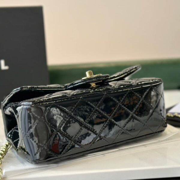 CHANEL MINI CLASSIC HANDBAG WITH TOP HANDLE BLACK 20CM AS2431 B18237 94305 - Image 5