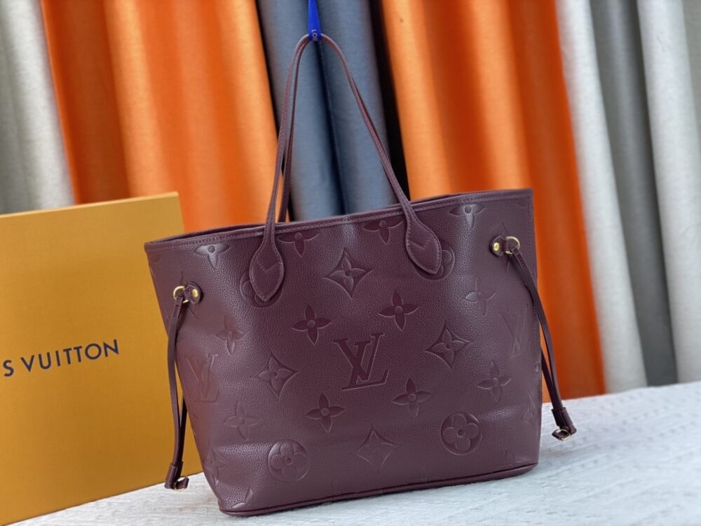 LOUIS VUITTON NEVERFULL MM MONOGRAM EMPREINT WINE RED 31CM M46599 - Image 3
