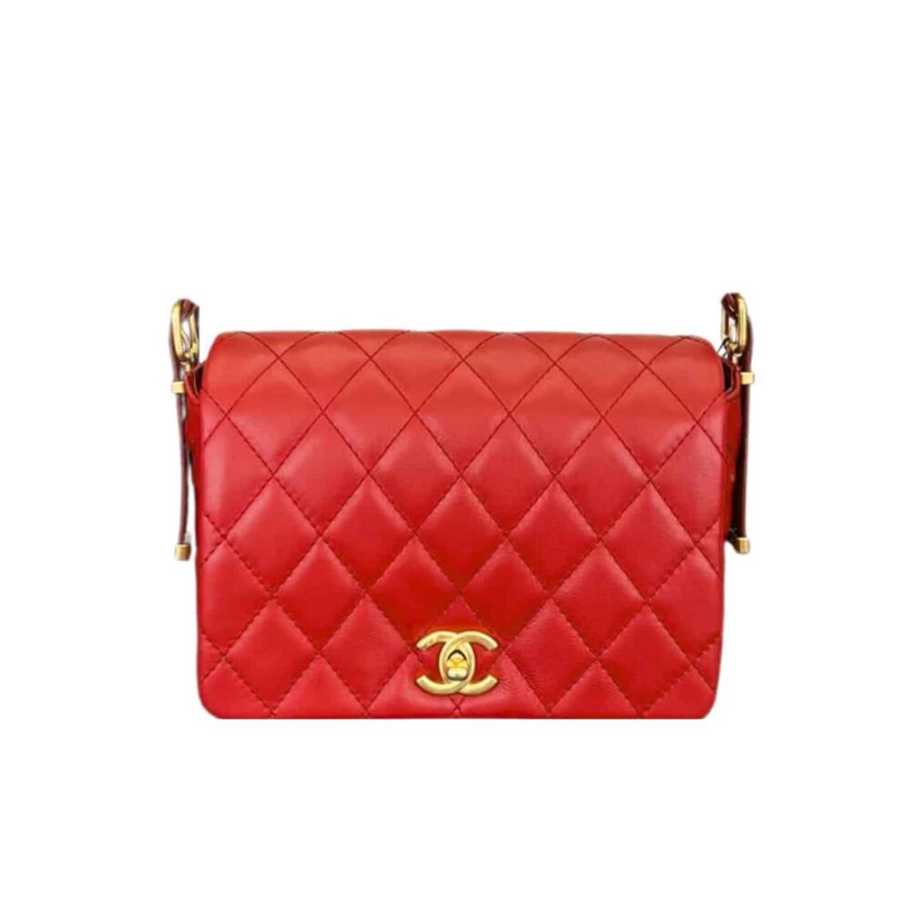 CHANEL 23B SMALL FLAP BAG RED 22CM