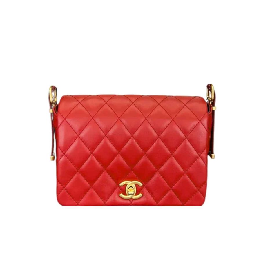 CHANEL 23B SMALL FLAP BAG RED 22CM