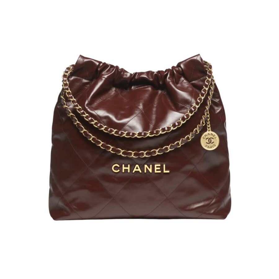 CHANEL 22 LARGE HANDBAG DARK BROWN 41CM