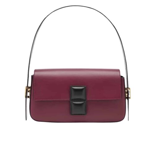 Fendi Baguette Bag Burgundy And Black 26cm 8br821apkof1nz9
