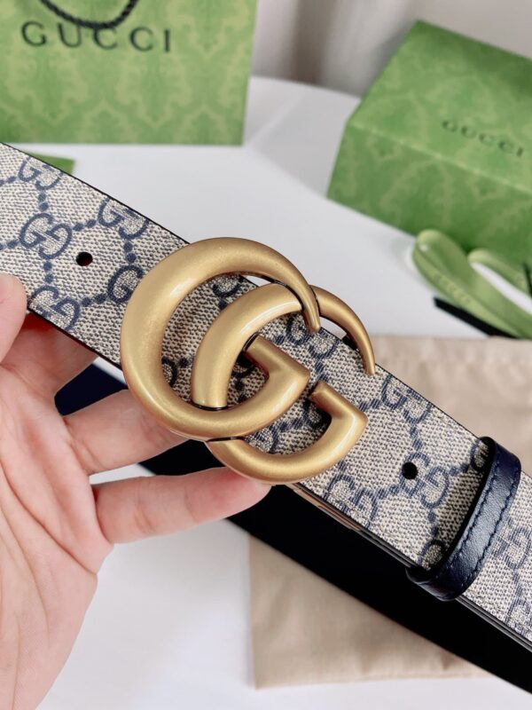 GUCCI SUPREME BELT WITH G BUCKLE GOLD METAL 3.8CM - Image 10