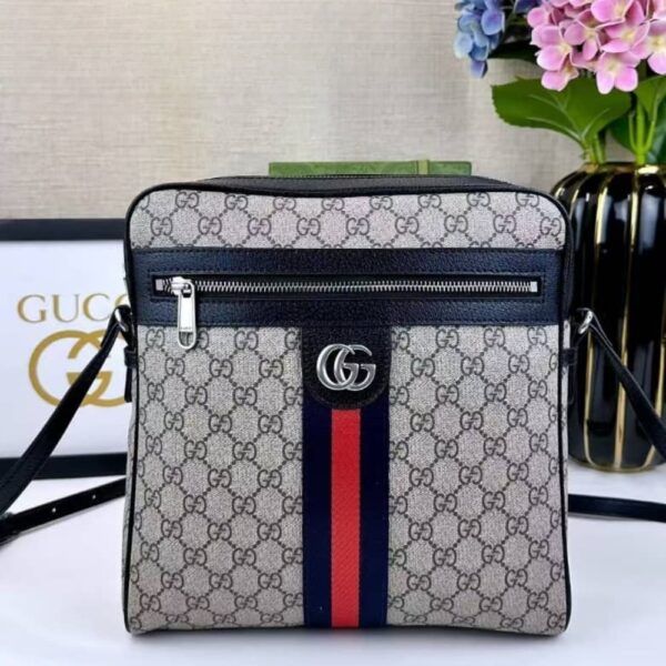 GUCCI OPHIDIA SMALL MESSENGER BAG BEIGE AND BLUE GG SUPREME 28CM ‎547926 96IWN 4076 - Image 2
