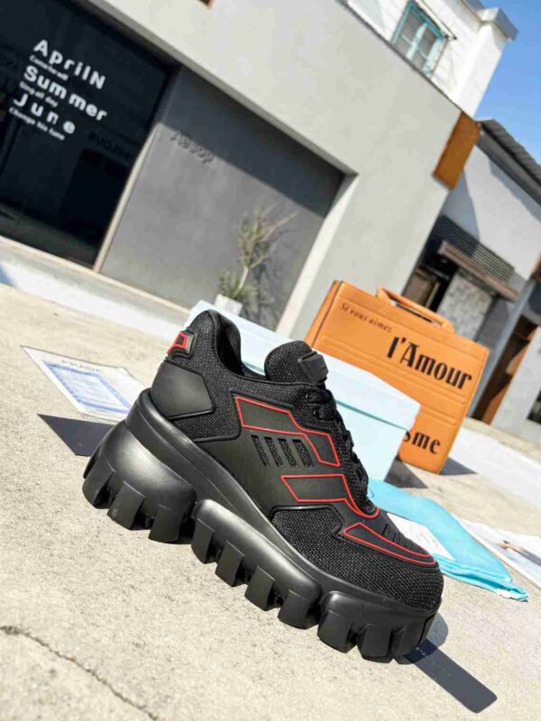 PRADA CLOUDBUST THUNDER SNEAKERS WITH BLACK AND RED 2EG2933LGNF0002 - Image 3