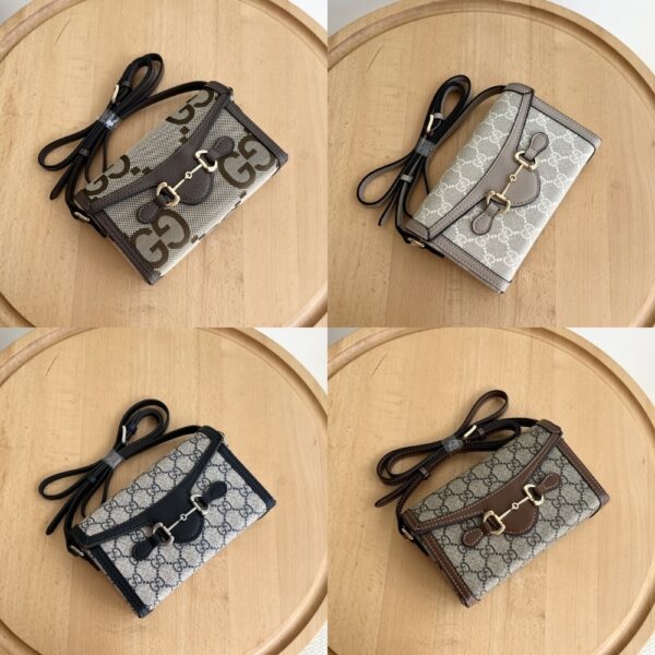 GUCCI HORSEBIT 1955 MINI BAG ‎BEIGE AND DARK BROWN GG SUPREME 18CM ‎699296 92TCG 8563 - Image 10