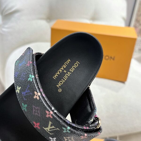 LOUIS VUITTON X TAKASHI MURAKAMI BOM DIA FLAT COMFORT MULE BLACK 1AGXUB - Image 3