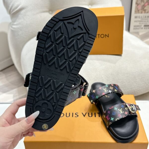 LOUIS VUITTON X TAKASHI MURAKAMI BOM DIA FLAT COMFORT MULE BLACK 1AGXUB - Image 4