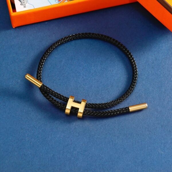 HERMES ROPE CHAIN BRACELET BLACK - Image 2