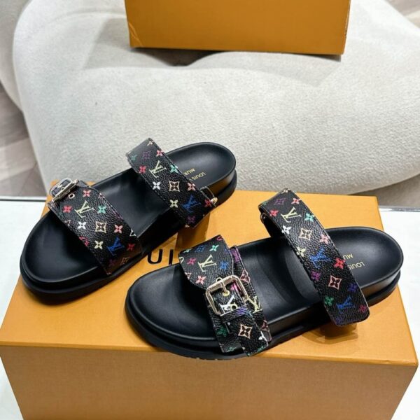 LOUIS VUITTON X TAKASHI MURAKAMI BOM DIA FLAT COMFORT MULE BLACK 1AGXUB - Image 2